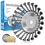 Profi Unkrautbürste für Freischneider, 25,4 mm wildkrautbürste, Drahtbürste Für Freischneider Unkrautbürste, Ersatztrimmaufsatz für Rasenmäher, sehr robust, leichte Montage, Easy Trimmer (6 Zoll)