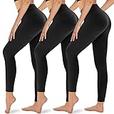 Gayhay 3er Pack Leggings Damen High Waist Sportleggings Blickdicht Sporthose für Sport Yoga Gym(Schwarz*3，L-XL)