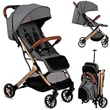 MOMI ESTELLE Kinderwagen für Kinder ab 6 Monat bis zu max. Körpergewicht von 15 kg, H105 x B51 x T75 cm, klappbar auf die Maße H65 x B51 x T21 cm, Gewicht 7,5 kg, 5-Punkt-Sicherheitsgurt