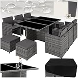tectake Polyrattan Gartenmöbel Set, Sitzgruppe mit 6...