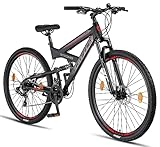 Licorne Bike Strong 2D Premium Mountainbike in 29 Zoll - Fahrrad für Jungen, Mädchen, Damen und Herren - Scheibenbremse vorne und hinten - 21 Gang-Schaltung - Vollfederung