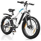 AOIHO E Bike, E-Bike Herren mit 48V 18Ah/15Ah/13Ah Akku Bis 100-150KM, 26 * 4.0 Zoll Fat Tire 85NM Motor, EBike Damen LCD-Display, 7-Gang-All-Terrain E Fatbike, EMountainbike Für Stadtpendler & Wildn