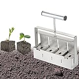 Soekodu Manueller Quad Bodenblocker, 2 Zoll Bodenblocker Bodenblockierungswerkzeug mit Rutschfestem Komfortgriff zum Pflanzen, Umpflanzen, Gewächshaus