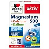 Doppelherz Magnesium 500 + Calcium + Kalium - Hochdosiertes Magnesium als Beitrag für die normale Muskelfunktion und das Elektrolytgleichgewicht - 30 Tabletten