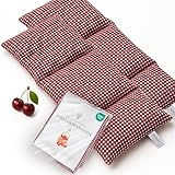 Strauss Home® Kirschkernkissen Mikrowelle, Körnerkissen Mikrowelle, Kirschkernkissen Nacken Schulter, Baumwollstoff 50x20cm (2er Rot)