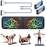 Unipampa Push Up Board faltbar, 23 in 1 Trainingsbrett, multifunktional, mit Griffen, mit 2 Zugseilen, Fitness zu Hause, tragbar