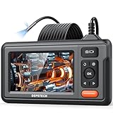 DEPSTECH Dual Lens Endoskop Inspektionskamera, HD-Endoskopkamera mit Licht, 4,3 Zoll IPS-Bildschirm, IP67 wasserdichte Endoskopkamera Rohrkamera, 5m halbstarres Kabel für Auto-Wandsanitär & HVAC