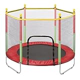 Trintion Kinder Bodentrampolin 140cm Durchmesser | Sicherheitsnetz | Outdoor Gartentrampolin Sportgeräte bis 90kg