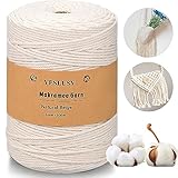 YESLUSY Premium Makramee Garn Natur - 3mm x 300m Baumwollgarn für DIY Handwerk, Weben & Hängepflanzen - Natürlich, Umweltfreundlich & Langlebig