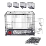 Arebos Hundekäfig 63 x 45 x 51 cm | Hundetransportbox Auto klappbar | Hundebox faltbar | Transportbox Hund mit 2 Türen | Hundekäfig für Zuhause | S Schwarz