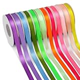 Geschenkband Satinband 12 Farben, 10mm x 20m Kontinuierliches Schleifenband für Geschenkverpackung