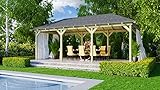 CHILLROI® Rechteckiger Holzpavillon mit Verlängerung 289 x 639 cm | Gartenpavillon | Terrassenüberdachung