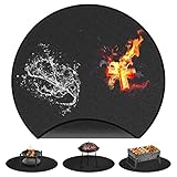 NICEWAT Rund Feuerfeste Unterlage, Feuerschale Matte, BBQ Grillmatte, 91cm Rund Matte Grillmatten 3 Schicht Feuerresistent Matte, BBQ Grills, für Kamin, Boden, Rasen und Camping, Schwarz