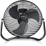 Brandson - Windmaschine Retro Stil - Ventilator - Tischventilator - Standventilator 30cm - Bodenventilator - hoher Luftdurchsatz - stufenlos neigbarer Ventilatorkopf - schwarz matt