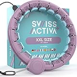 Swiss Activa+ S2 XXL Smart Hula Hoop Reifen Erwachsene - Bis zu 120cm - Hula Hoop mit Gewicht Kugel - Hullahub Reifen zum Abnehmen - Smart Hula Hoop Testsieger Leise - Hulahuppreif zum Abnehmen