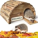 zooprinz Igelhaus aus Vollholz – winterfest & wetterfest, mit Bodenplatte – Labyrinth-Eingang gegen Räuber – erhöht, warm & trocken – Outdoor Igelfutterhaus für Garten, fertig montiert, Made in Europa