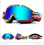 IHRKleid Motorrad Goggle Motocross Wind Staubschutz Fliegerbrille Snowboardbrille Schneebrille Skibrille Wintersport Brille Dirtbike Off-Road Schutzbrille (Mehrfarbig)