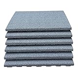 LANDGRID 6X Fallschutzmatten 50x50x4cm Grau Spielplatz Gummimatte Kletterturm Schaukel Platten