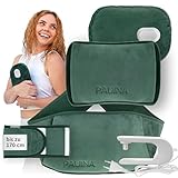 Die originale smarte Pauina-Wärmflasche, elektrische Wärmflasche wiederaufladbar & kabellos, 5-teiliges Set mit Wärmflaschengürtel & Flanellbezug,170 cm Periodengürtel, Bis zu 5 Std. Wärme