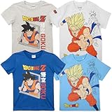 Dragon Ball Z Manga Anime Kinder-T-Shirt mit kurzen Ärmeln, 2039 Blau, 10 Jahre