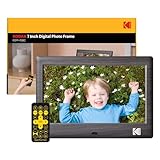 KODAK 7 Zoll Digitale Bilderrahmen, Elektronischer Fotorahmen, IPS-Bildschirm, Foto/Musik/Video Player/Kalender/Alarm, Unterstützung USB Oder SD Karte, Automatisch Drehende, mit Fernbedienung