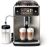 Saeco Xelsis Deluxe Kaffeevollautomat – WLAN-Konnektivität, 22 Kaffeespezialitäten, Intuitives 5'-Touchdisplay, 8 Benutzerprofile, Keramikmahlwerk, ‎Metall (SM8782/30)