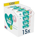 Pampers Sensitive Baby Feuchttücher, 1200 Tücher (15 x 80) Für Empfindliche Babyhaut, Dermatologisch Getestet, Baby Erstausstattung Für Neugeborene