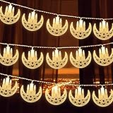 ALIBBON Ramadan-Lichterkette, 3 m, 20 LEDs, Mond, Stern, batteriebetrieben, muslimisch, islamisch, schloss, funkelnde Lichterkette, Ramadan, Kareem, Eid Mubarak, Dekorationen für Zuhause,