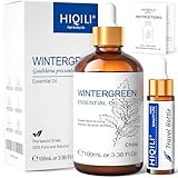 HIQILI Ätherisches Wintergrünöl 100ml - 100% Reines Wintergrün Ätherisches Öl, Aromatherapieöl für Diffusor, Haut & Nagelpflege, Entspannung