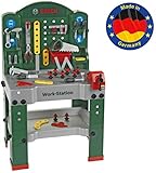 Theo Klein 8580 Bosch Work-Station | 44-teilig | Werkbank inkl. Arbeitssplatte mit Lernfunktion | Spielzeug für Kinder ab 3 Jahren, 60 x 20.5 x 78.5 cm