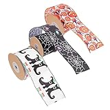 Operitacx 3 Rollen Halloween DIY Schleifenband DIY Geschenkband Ornament DIY Geschenkverpackungsband DIY Kopfschmuckband DIY Bänder Geschenkverpackungsband