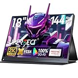 UPERFECT Gaming Monitor 144Hz 18' Portable Monitor 2K 2560x1600 mit Freesync/HDR/100% sRGB, Tragbarer Display with IPS /16:10 /300Nit Standard HDMI/Type-C, Extend Monitor für PC/Laptop/PS/Xbox