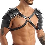 SJTJSPX Mittelalter Leder Schulter Rüstung Schulterschutz Wikinger Cosplay Schulterpanzer Ritter LARP Verstellbarer Schultergurt Gothic Halloween Kostüm Karneval Fasching Zubehör