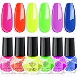 MODELONES Nagellack Neon, 6 Farben Neon Nagellack...