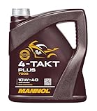 MANNOL 4-Takt Plus API SL SAE 10W-40 teilsynthetisch 4 Liter Motorrad ÖL Motorradöl Roller