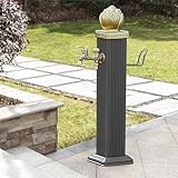 Gartenschlauchständer mit Wasserhahn, freistehender Wasserspender aus Aluminiumlegierung für den Innen- und Außenbereich