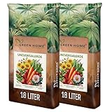 Green Home Universalerde 36L - für Zimmerpflanzen, Balkon und Garten. Strukturstabil mit Perlite und Kokosfaser. Ist als Blumenerde, Tomatenerde, Kräutererde und Erde Gemüsepflanzen geeignet