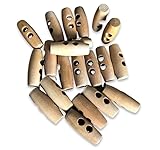 20 Stück natürliche 40mm Holz Knöpfe aus Olivenholz unbehandelt hergestellt in Portugal oval Knebel mit 2 Löchern