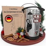 Heimfleiss® Glühweinkocher 6,8L aus Edelstahl | 1500W...