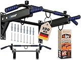 KESSER® 4in1 Klimmzugstange zur Wandmontage rutschfesten Griffen zusätzliche Funktion für Seile Ringe und Boxsäcke verschiedene Griffpositionen | sicher & stabil | + Montagezubehör Pull Up Bar indoor