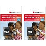 AgfaPhoto Pack 2 Speicherkarten microSDHC – Gesamtkapazität 16 GB + 32 GB – Schwarz