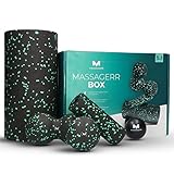 Massagerr Box, Faszienrolle Set mit Massageball, Faszien Duoball, Foam Roller & Kleine Foamroller, Massage Set, Massageroller, Triggerball, Faszienrollen inkl. Stress Ball