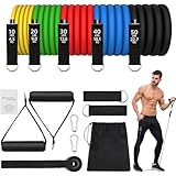 JATEKA Resistance Bands Fitnessbänder Set Widerstandsbänder - Expander Tubes Rubber Bands mit 5 Fitness Bänder, Großem Griffe, Fußschlaufen, Türanker, Tragebeutel, Ideal für Pilates Krafttraining