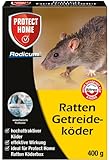 PROTECT HOME Rodicum Ratten Getreideköder, praktische, auslegefertige Portionsbeutel mit zuverlässiger Wirkung gegen Rattenbefall, 400g Faltschachtel