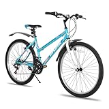 Hiland 24 Zoll Mountainbike, 21-Gang Doppel V-Bremsen MTB, Grün Mountainbike für Jugendliche Erwachsene Männer Frauen