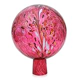 Lauschaer Glas Gartenkugel Rosenkugel aus Glas mit Granulat rubinrot d 15cm mundgeblasen handgeformt
