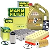 MANN-FILTER Filterset 1x MANN-FILTER Ölfilter, 1x MANN-FILTER Kraftstofffilter, 1x MANN-FILTER Luftfilter, 1x MANN-FILTER 1x Motoröl 5W-30 5l, 1x Innenraumfilter (Aktivkohlefilter),