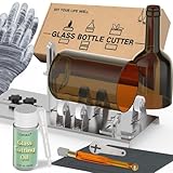 Glasschneider für Flaschen & Glasschneideöl, verbesserter Glasflaschenschneider für Flaschen, Glasschneider für Flaschen für Wein, Bier, Whisky, Champagner, Flaschenschneider für runde Flaschen