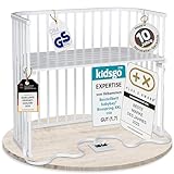 babybay Boxspring XXL Beistellbett aus massivem Buchenholz / kompakt & verwandelbar / Kinderbett Höhe stufenlos verstellbar / mitwachsendes Babybett (weiß lackiert)