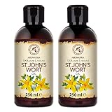 Johanniskrautöl 2х250ml - Natürlich Rotöl - Hypericum perforatum - Johanniskraut Öl Mazerat - Pflege für Gesicht - Körper - Haut - Haare - Massage - St John's Wort Oil